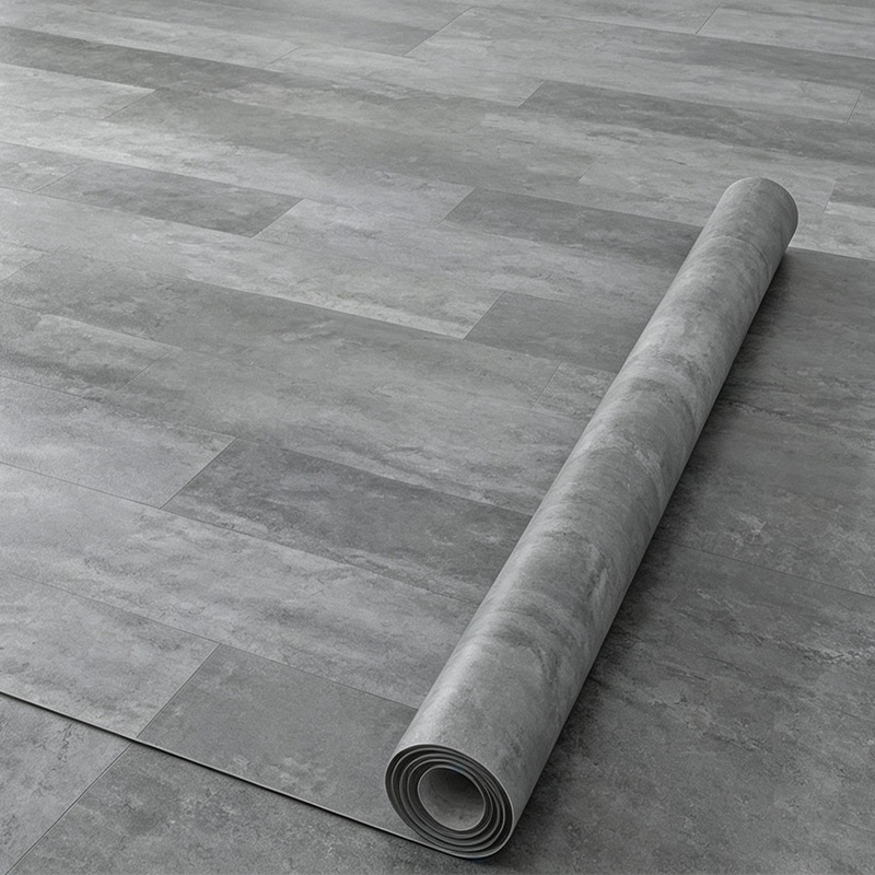 Black Leather Texture PVC Flooring